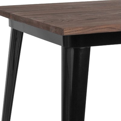 Industrial Rustic 31.5" Square Bar Height Table with Reclaimed Wood Top