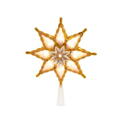 Kurt Adler 18-Light LED Multifunction 8-Point Star Christmas Treetop, 10in
