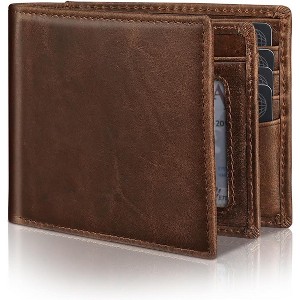 Paaaawaters Mens Genuine Leather Bifold RFID Blocking Wallet with 14 Card Slots - 1 of 4