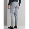 Lars Amadeus Men's Flat Front Straight Fit Formal Long Plaid Checked Trousers Dress Pants - 3 of 4