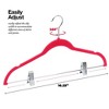 10 Pack Clothes Hangers with Clips in Pink for Skirts, Pants or Dresses - Ultra Thin No Slip - HomeItUsa - 2 of 4