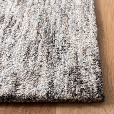 Handmade Gray Wool Abstract Rectangular Area Rug 8' x 10'