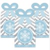 Big Dot of Happiness Winter Wonderland - Square Favor Gift Boxes - Snowflake Holiday Party and Winter Wedding Bow Boxes - Set of 12 - 2 of 4
