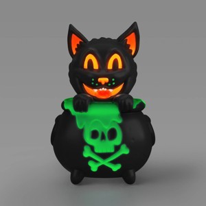 15.94" Cat Cauldron Blow Mold Halloween Decorative Prop Black - Hyde and EEK! Boutique™ - 1 of 3