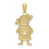 Black Bow Jewelry 14k Yellow & Rose Gold with White Rhodium Girl Pendant, 14mm - 3 of 4