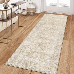 Washable Runner Rug 2x6 Runner Modern Non Slip Kitchen Rugs Geometric - 1 of 4