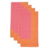 Saro Lifestyle Color-Blocked Edge Napkin (Set of 4), Pink, 20"x20" - 3 of 4