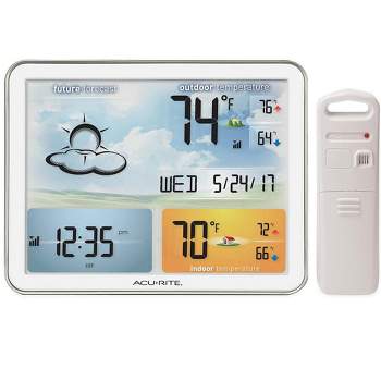 PGI Traders Desktop Combo Weather Station | Galileo Thermometer | Precision Quartz Clock | Analog Hygrometer | Fitzroy Storm Glass | Gift for
