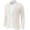 Men's Linen Sport Coat Two Button Lightweight Blazer Business Casual Jacket - 3 of 4