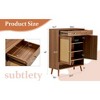 ORRD Modern Minimalist Walnut MDF Shoe Cabinet - Nordic, Japanese, Industrial Style, 34.6"x13.7"x43" - 4 of 4