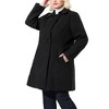 Agnes Orinda Women's Plus Size Notched Lapel Single Breasted Back Split Winter Long Pea Coats - 2 of 4