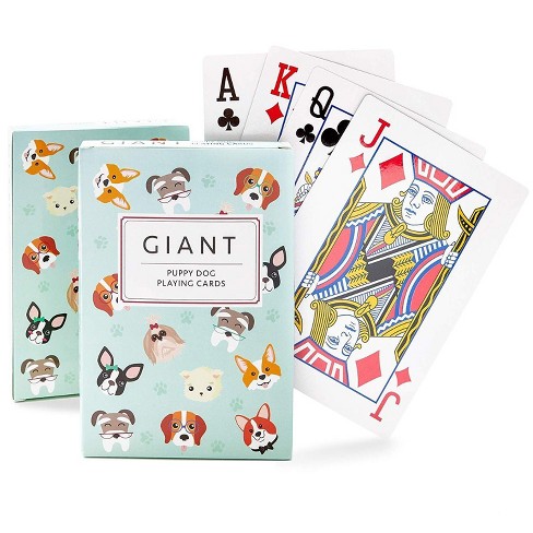 Juvale 2 Decks Giant Jumbo Dog Design Playing Cards 54 Cards Each Set 4 X 6 Inches Target