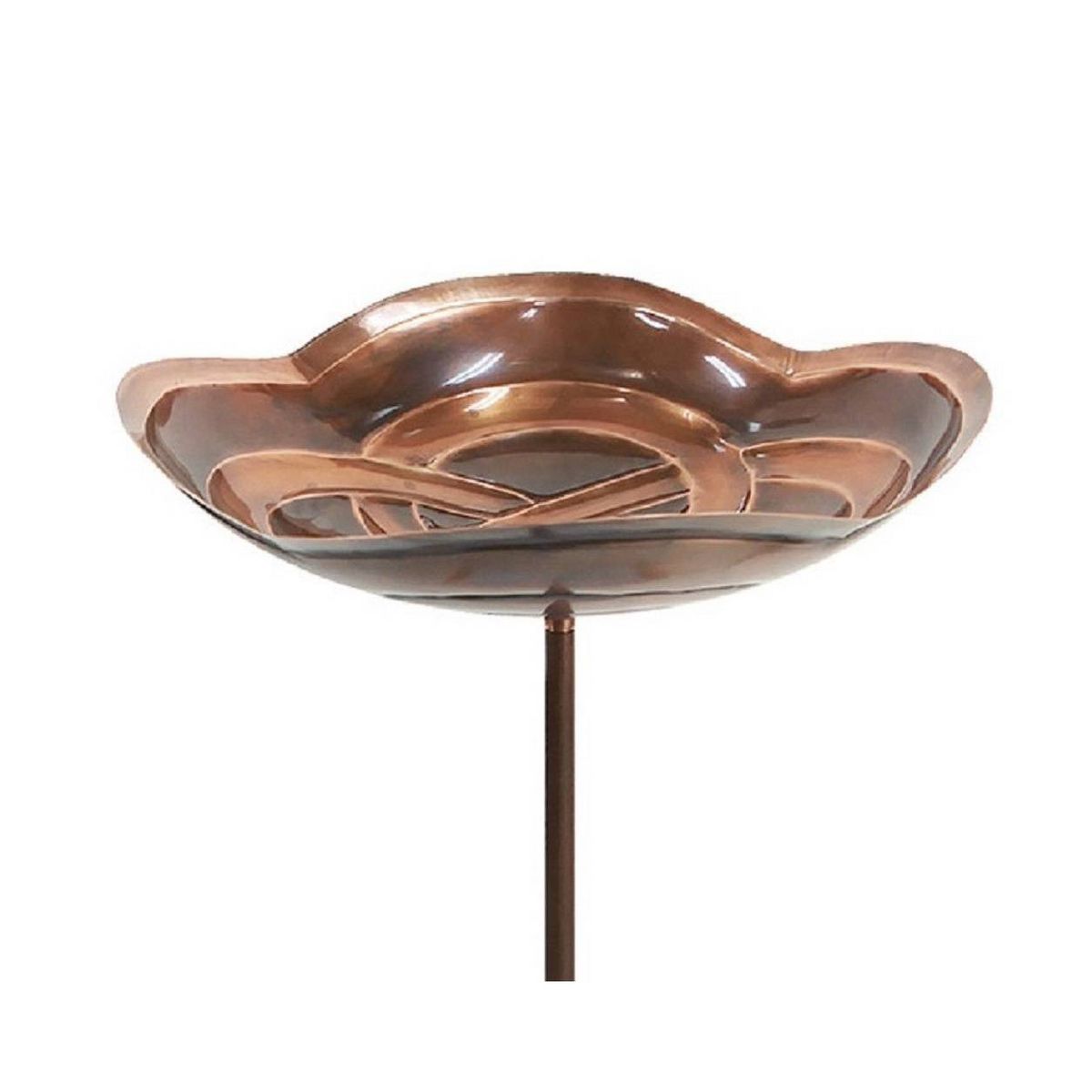 39" Celtic Dara Knot Birdbath with Stake Antique Copper Finish - ACHLA Designs: Weather-Resistant, No Assembly Required - thumbnail 3
