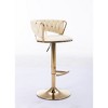 SKRAN Velvet Swivel Bar Stool Set of 2 Adjustable 360° Swivel Bar Height Chair Woven Hollow Back For Kitchen Island, Cafe, Pub, Bar Counter - 4 of 4
