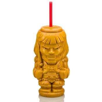 Beeline Creative Geeki Tikis Masters of the Universe He-Man Tumbler with Straw | Holds 25 Ounces