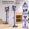 MAMNV Powerful Adjustable Cordless Stick Vacuum Cleaner, Lightweight Stick Vacuum for Hard Floor, Pet Hair and Carpet,Purple - 4 of 4
