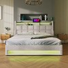 Streamdale Queen Upholstered Platform Bed with Storage, LED, USB - 4 of 4