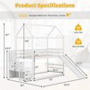 Infans Loft Bed w/ Slide & Storage Staircase Twin Over Twin House-shaped Bunk Bed White - 2 of 4