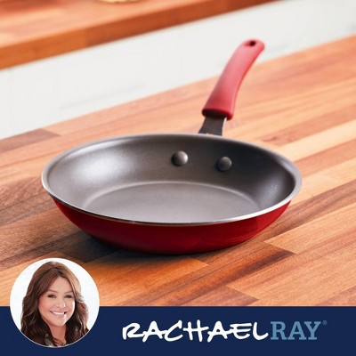 Red 10-Inch Aluminum Nonstick Frying Pan with Ceramic Coating