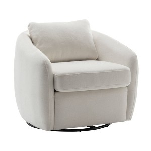 Modern Cozy Barrel Swivel Chair - WOVENBYRD - 1 of 4