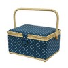 Singer L Sewing Basket Polka Dot Print with Matching Zipper Pouch: Polyester Storage Case, 2-Piece Sewing Kit - 4 of 4