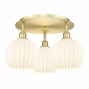 White Venetian - 3 Light Flush Mount In Modern Style-11 Inches Tall and 19.75 Inches Wide - 1 of 1
