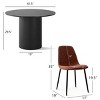 5-Piece 41.5" Dining Set for 4,Pedestal Black Round Dining Table with 4 Armless Dining Chair for Living Room,Dining Room,Farmhouse-Tanpinhause - 4 of 4