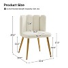 Set of 2 Barbara Velvet Vanity Stool For Makeup Room, Moden Accent Side Chairs For Living Room With Golden Metal Legs| ARTFUL LIVING DESIGN-IVORY - 4 of 4