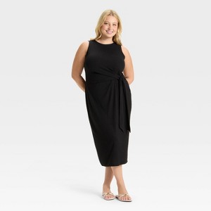 Women's Side-Tie Midi A-Line Dress - Ava & Viv™ - 1 of 3