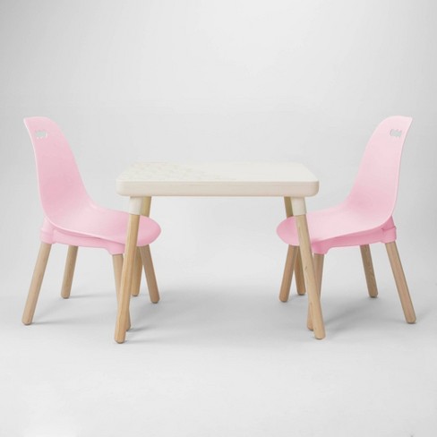 3pc Modern Kids' Round Table and Chair Set White - Gift Mark