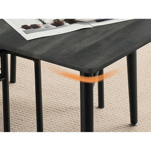 1 Table, 1 Stool, 4 Chairs, Black Iron Pipe, Gray Soft Cushion, Dining Table and Chair Set - 1 of 4