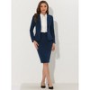 INSPIRE CHIC Women's Office Long Sleeve Blazer and Pencil Skirt Suit 2 Pieces set - 3 of 4