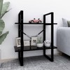 vidaXL Bookshelf, Open Shelf Bookcase 2-Tier Book Cabinet, Wall Bookshelf for Office Living Room, Shelving Unit, Scandinavian, Black Engineered Wood - 2 of 4