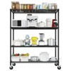 SEVOBAL Utility Storage Shelves Heavy Duty Steel Wire Rack with Lockable Wheels for Home and Commercial Spaces, Black, 55.9"*24.4"*6.88" - 3 of 4