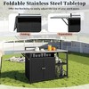 LunaLulinlk Outdoor Kitchen Island, Kitchen Storage Island, Cooking Station, Outdoor Grill Cart with Foldable Side Tabletop - 2 of 4