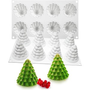 JDICTION Christmas Tree Silicone Mold Tree Shaped Mold for Handmade Soap Candles Cake Jelly Dessert Candy - 1 of 4