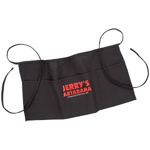 Jerry's Artarama Waist Apron for Art Supplies - Black Tie-Back Half-Apron with 3 Large Pockets, 24" W x 11-1/2" D, 45% Polyester, 55% Cotton, Machine - 1 of 4