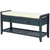 FONTOI Shoe Rack with Cushioned Seat and Drawers, Shoe Racks with Sliding Drawers, Ridded Base, Handles, Antique Navy, 14"*19.8"*39" - 4 of 4