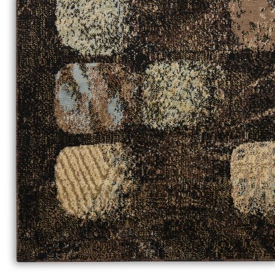Charcoal Synthetic 98" Round Hand-Knotted Area Rug