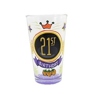 5.75 In 21St Birthday Pint Glass Lolita Hand Painted Specialty Beer Glasses - 1 of 2