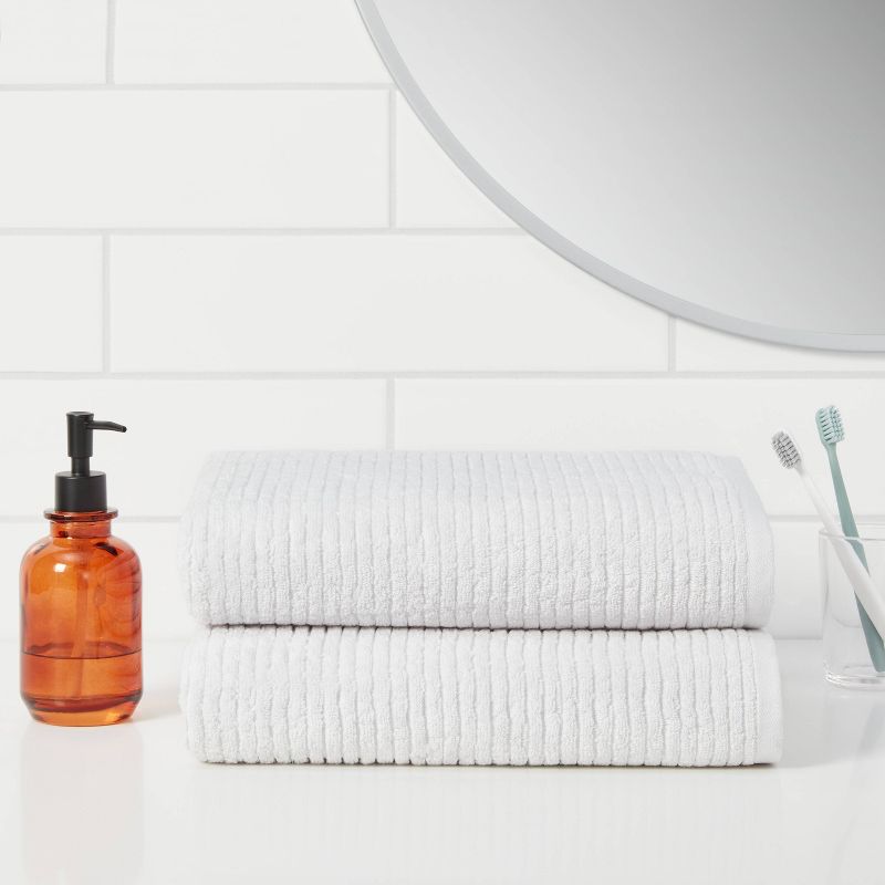 Quick Dry Ribbed Bath Towel Set - Threshold™, 3 of 12