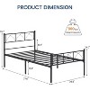 Twin Size Sturdy Modern Stylish Iron Bed Frame with Headboard and Footboard Metal Platform Bed, No Box Spring Needed, Under Bed Storage, White - 2 of 4