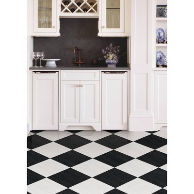 Lawrence Black and White Vinyl Peel and Stick Floor Tiles