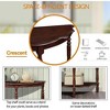 PAGED 42" Retro Circular Curved Half-Moon Console Table with Cloud Design Top & Open Shelf, 3-Conical-Leg Entryway Table, Wood Sofa Table - 3 of 4