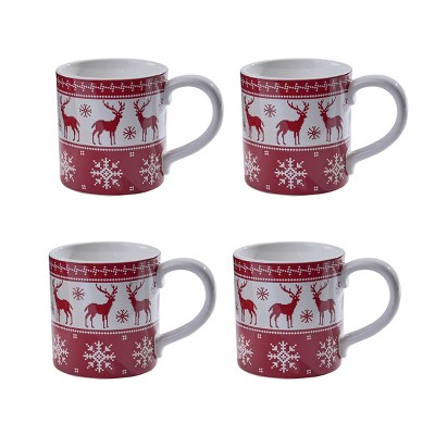 Patricia Heaton Home Holiday Fairisle Mug Set of 4