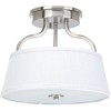 Progress Lighting Arden 2-Light Semi-Flush Convertible Fixture, Brushed Nickel, Summer Linen Shade - 3 of 4