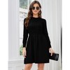 Clearlove Womens A-Line Sweater Dress Long Sleeve Casual Knitted Crew Neck High Waist Flowy Ruffled Mini Dress - 4 of 4