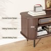 Fluted TV Stand Cabinet with Slatted Tambour Doors, Media Console - 4 of 4