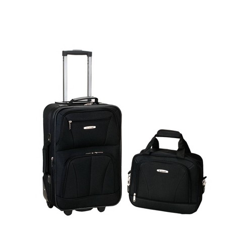 Rockland Impact Softside Spinner Wheel Luggage, Black, 4-Piece Set  (18/22/26/30)