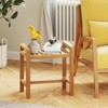 Tangkula Teak Wood Shower Bench Solid Wood Stool for Inside Shower Shaving Legs Natural - 3 of 4